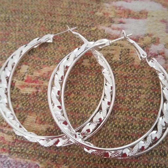 Jewelry - Silver 925 hoops lightweight spiral design